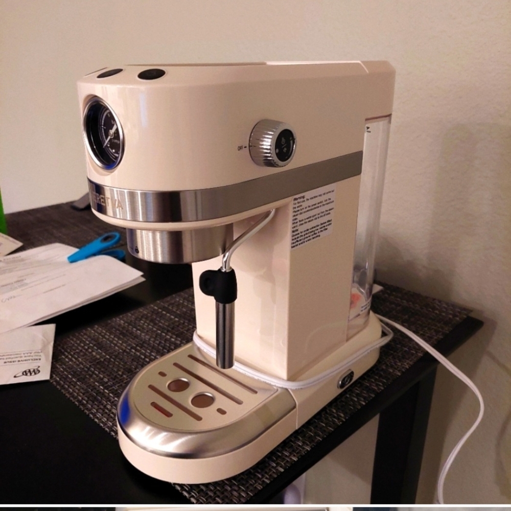 Elegant Cream Espresso Maker